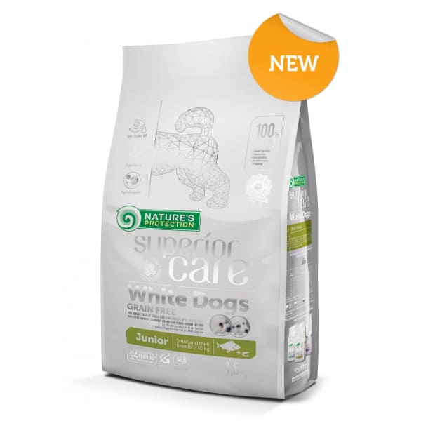 NATURE`S PROTECTION SUPERIOR JUNIOR MINI WHITE kucēnu barība Zivis 10kg